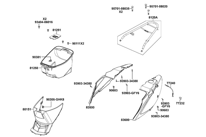 Kåpor bak - sadelfack